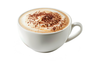 realistic cappuccino hot isolated on white background. Clipping path included