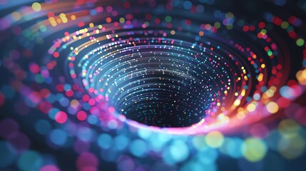 Data Aggregation A 3D funnel collecting data from various sources into a single point