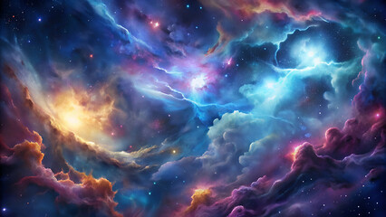 Ultra glossy cosmic sky nebula pattern background