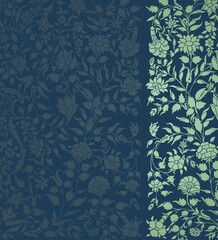 wedding card design, traditional paisley floral pattern , royal India	