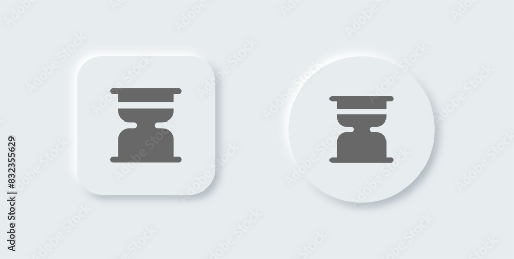 Poster timer solid icon in neomorphic design style. countdown signs vector illustration.