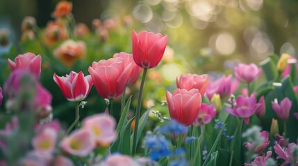 Fototapeta premium Lovely flowers in the garden