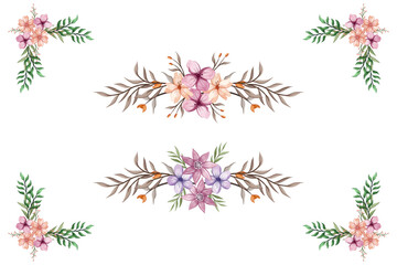 Blooms & Greenery Floral Foliag Ornament Corner Text Separator