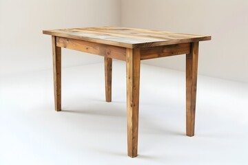 Elegant Wooden Dining Table Displayed in Isolated Studio Setting