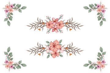 Blooms & Greenery Floral Foliag Ornament Corner Text Separator