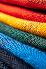 Close-Up on High-Quality Fabric Textures with Vibrant Colors 