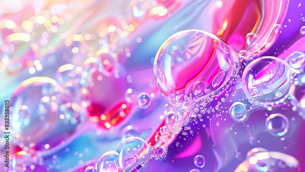 Poster a colorful abstract background with multicolored organic shapes and bubbles
