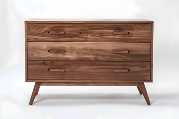 Photo of Wooden Dresser Isolated on White Background