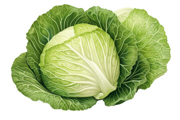 Obraz premium Half cabbage hand drawn in white background isolated