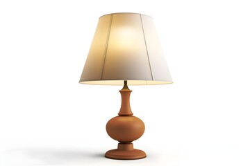 Elegant Lamp Radiating Warm Glow on White Background