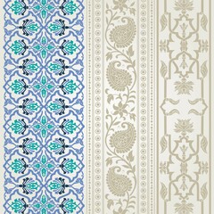 wedding card design, traditional paisley floral pattern , royal India	