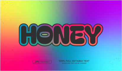 Editable text effect design, honey text vintage style