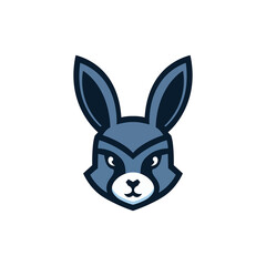 robot rabbit head technology logo vector illustration template design