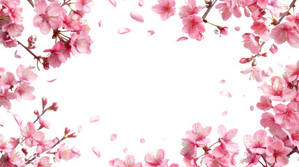 Cherry blossom flower branch border , frame