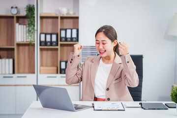 Asian businesswoman specializing in stock market and financial services, including roles as a loan officer, investment banker, legal advisor, discusses loan applications and investment strategies