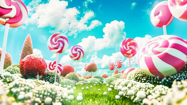 Fantasy surreal candy and sweets landscape