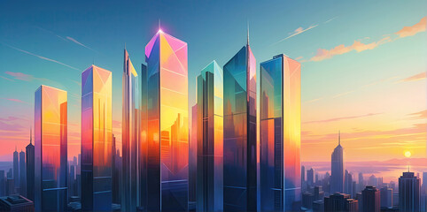 skyscraper office building abstract backgrounds illustration