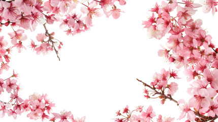 Cherry blossom flower branch border , frame