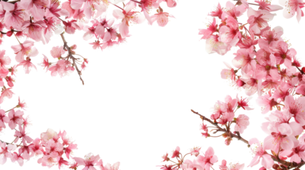 Cherry blossom flower branch border , frame
