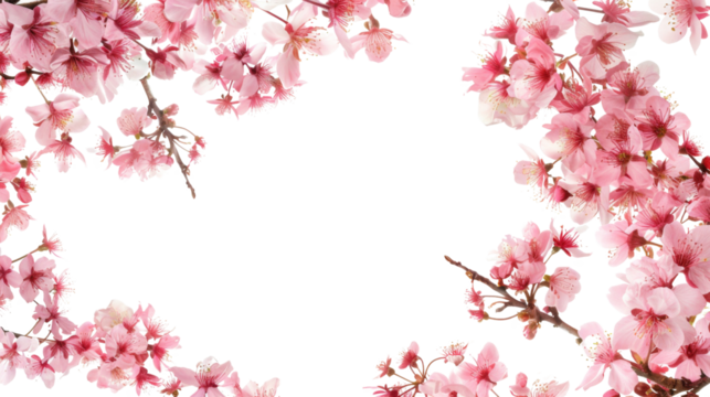 Cherry blossom flower branch border , frame