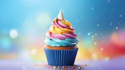 Colorful rainbow cupcakes