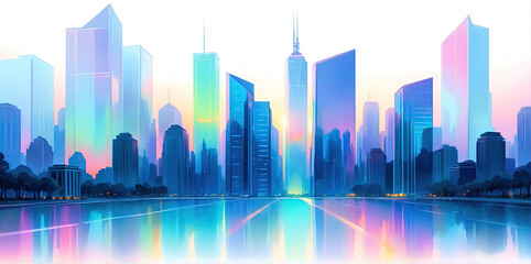 skyscraper office building abstract backgrounds illustration