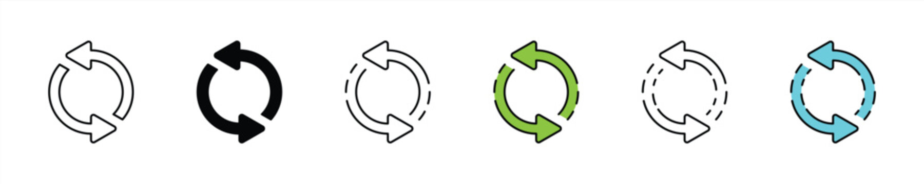 set of circle arrow icon. rotation arrow, refresh, reload, load, circular arrow icon. vector illustration