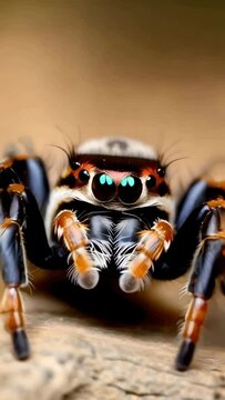 Macro close up of tarantula eyes - arachnid features