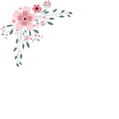 Wedding decoration, flowers and leaves decorate the corner. © HNUArt
