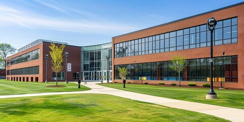 School Building in a Lush Green Environment