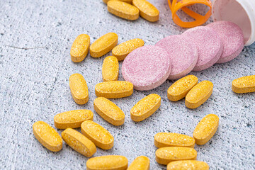 Variety of medicines and drugs.Medicine and healthcare concept.