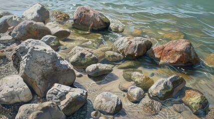 Rocks by the riverbank