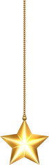 3D golden star with chain