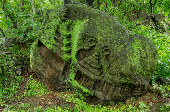 Ruins of Panhalekaji caves, Dapoli, Ratnagiri, Maharashtra, India.