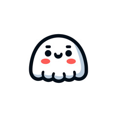 cute ghost sticker kawaii cute cartoon vector illustration template design