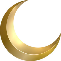 3D golden crescent moon illustration © Phoebe Yu