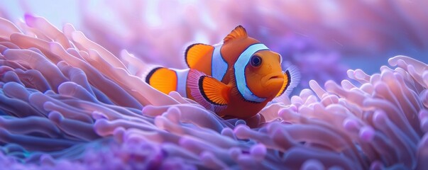 A clownfish rests on the anemone.