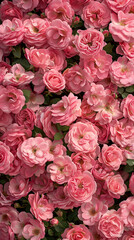 Close Up of Pink Roses in Full Bloom Display, pink roses background