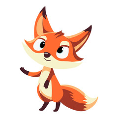 Vector fox cartoon character. Cute forest animal.
