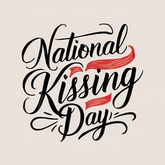 Obraz premium International Kissing Day, Kissing Day Calligraphy, Kissing Day typography, International Kissing Day poster, illustration, social media poster, kissing day poster, Happy Kissing Day, post, poster, 