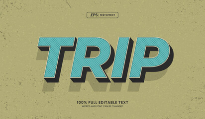 Design editable text effect, trip text halftone effect, paper background