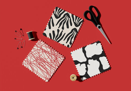 Fabric Swatches Mockup