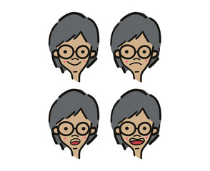 girls in different emotion