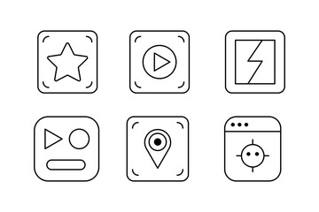 Mobile App Essentials Vector Set Icon Templates for User Interfaces