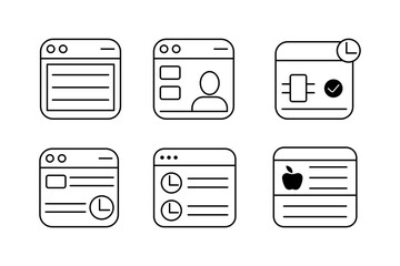 Mobile App Essentials Vector Set Icon Templates for User Interfaces