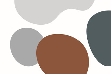 Soft and simple brown-gray-green abstract irregular color blocks