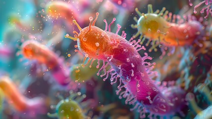 Naklejka premium Colorful Algae Cluster Close-Up