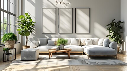 Photography of wall art frame in Nordic style with minimalist and clean design