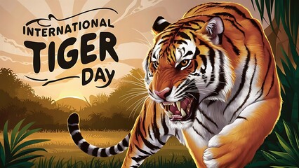 International Tiger Day (Illustration-typography)