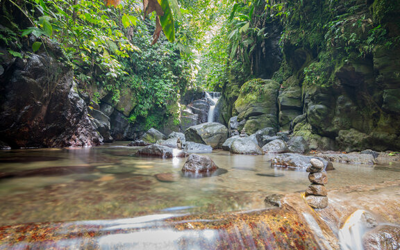 Cascade Absalon &agrave; Balata, sur la route de la trace, en Martinique, Antilles Fran&ccedil;aises.
